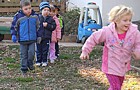 Sprinting to the leaf pile