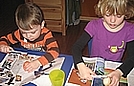 Using tooth brushes to clean soda off the eggs