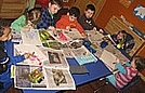 Painting with colorful ice cubes