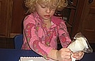 Preparing the tray for the gingerbread train