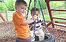 Swinging on the tire swing