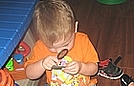 Examining fossils and shiny shoes