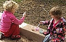 Lindsay and Charlotte continued painting their raindrops during the entire outside time