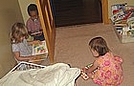 Hiding behind the door to read books