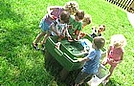 Having tons of fun in the water table