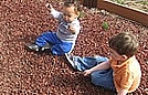 Playing in the mulch