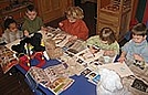 Making a portrait of their stuffed animals