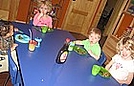 Green French toast and green milk for breakfast on St. Patrick's Day