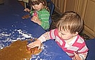 Cutting out gingerbread men