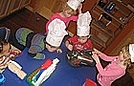 Ricky & Savannah are working together as they're pouring the chocolate dough to create a marble cake