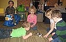 The kids did a great job finding letters on golden coins and then putting them inside the pot of gold