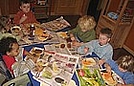 Painting pumpkins and corn