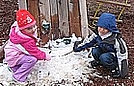 Digging in the leftover snow