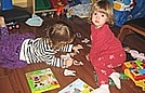 Charlotte and Alaina are working with magnets