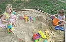 Savannah and Alaina created a city in the sand