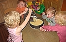 Pouring the dough into a spring form