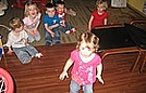 Pretending to jump in the mud with special bubble wrap mud shoes