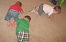 Crawling like bears...Ricky kept all of the boys engaged for quite a while