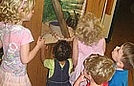 The snake came a little closer to greet the kids